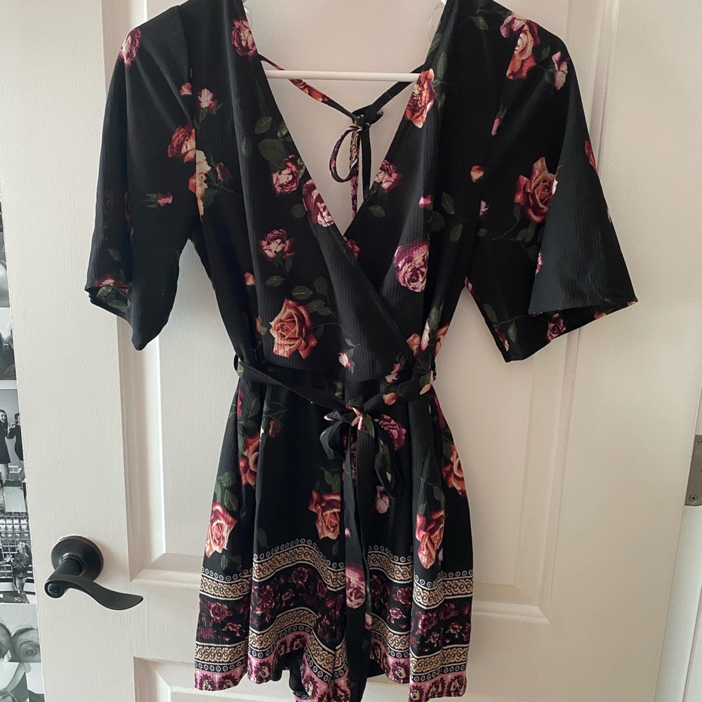 TRIXXI Black Floral Romper
